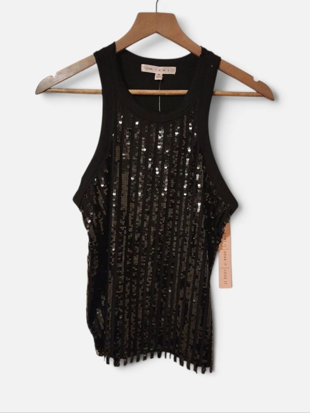NWT Black Sequin Tank Top